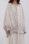 Mutedance 25 autumn and winter V-neck silk dress MD-MD25FW30-beige